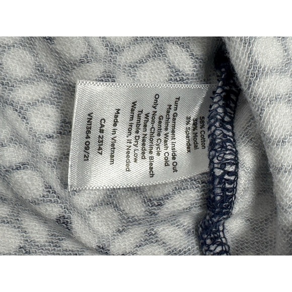 Talbots Women's Full Zip Jacket Sweatshirt Blue & White Size Medium - Picture 7 of 9